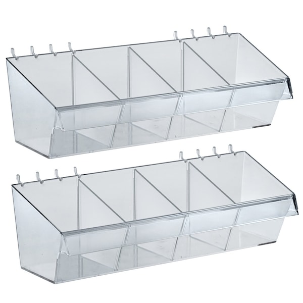 13W x 4D x 4H Divider Bin, 6 Dividers, 2PK
